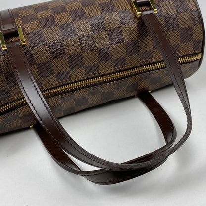 Louis Vuitton Papillon 26 Barrel Bag Tube Shape Handbag Damier Brown N51304