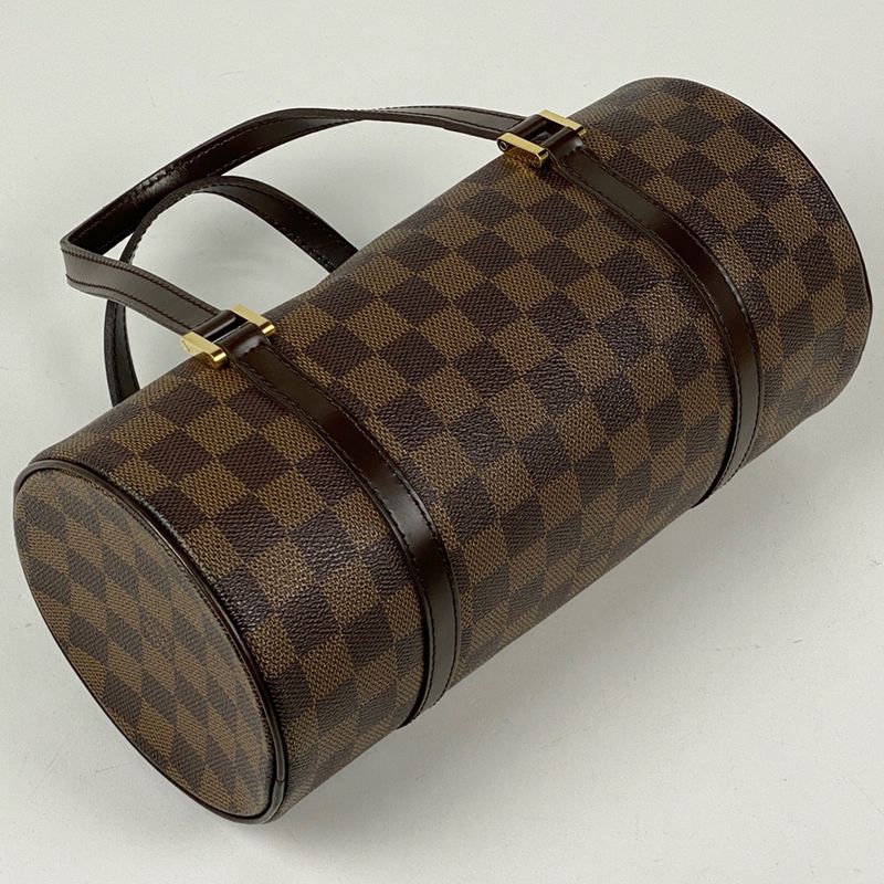Louis Vuitton Papillon 26 Barrel Bag Tube Shape Handbag Damier Brown N51304