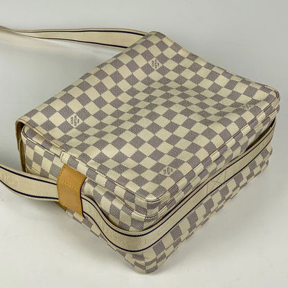 Louis Vuitton Naviglio Crossbody Shoulder Bag Damier Azure White N51189 Women