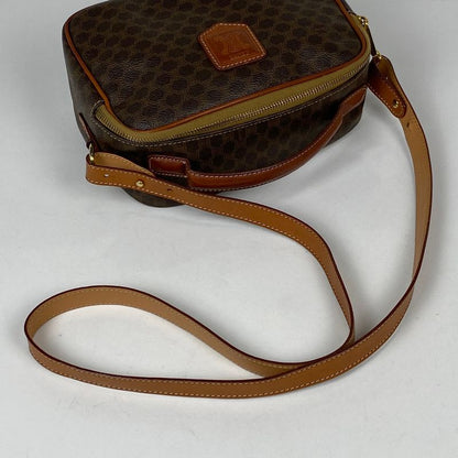 Celine Macadam Pattern Shoulder Bag Crossbody Shoulder Bag Coated Canvas Brown