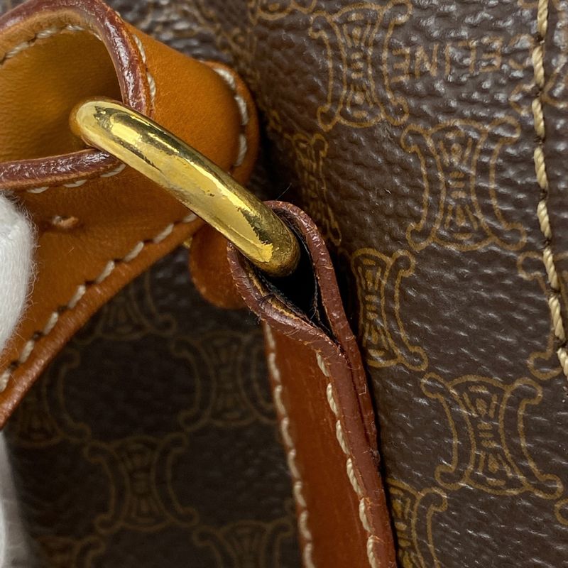 Celine Macadam Pattern Shoulder Bag Crossbody Shoulder Bag Coated Canvas Brown