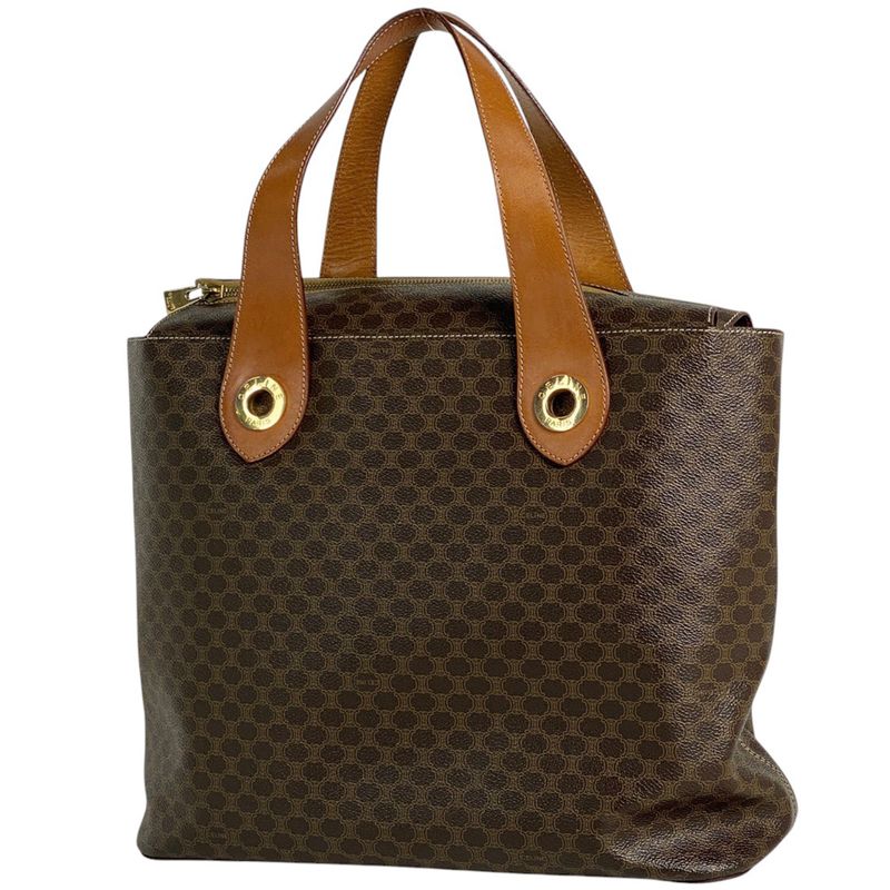 Celine Macadam Pattern Tote Handbag Tote Bag Coated Canvas Brown Women