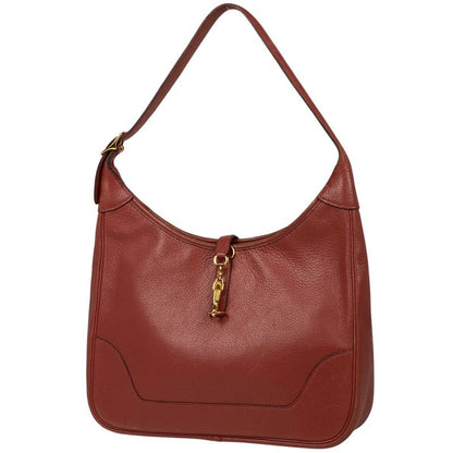 Hermes Trim 31 One Shoulder Bag Leather Red E Ladies