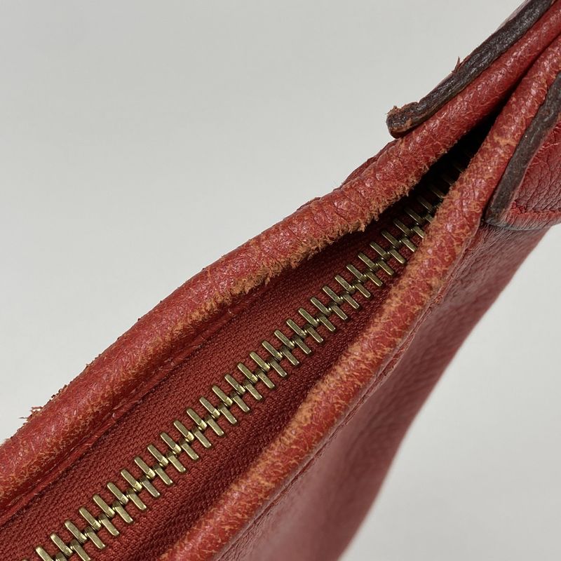 Hermes Trim 31 One Shoulder Bag Leather Red E Ladies