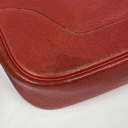 Hermes Trim 31 One Shoulder Bag Leather Red E Ladies
