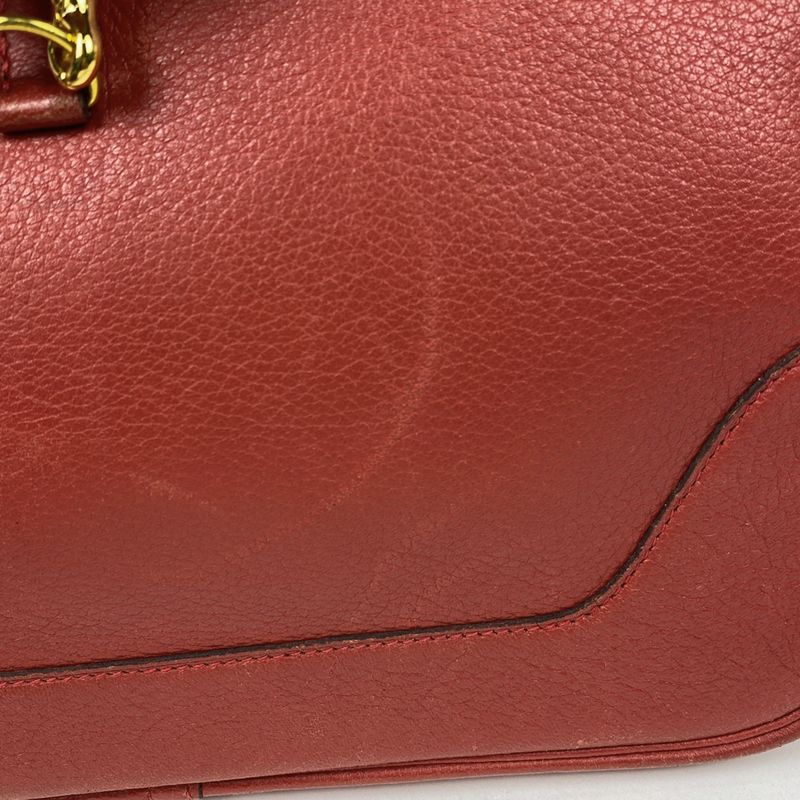 Hermes Trim 31 One Shoulder Bag Leather Red E Ladies