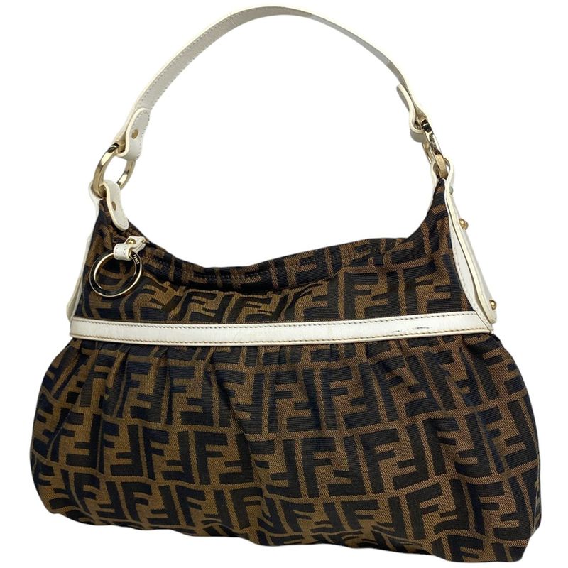 Fendi Zucca Pattern Shoulder Bag One Shoulder Bag Canvas Brown 8br344 Women