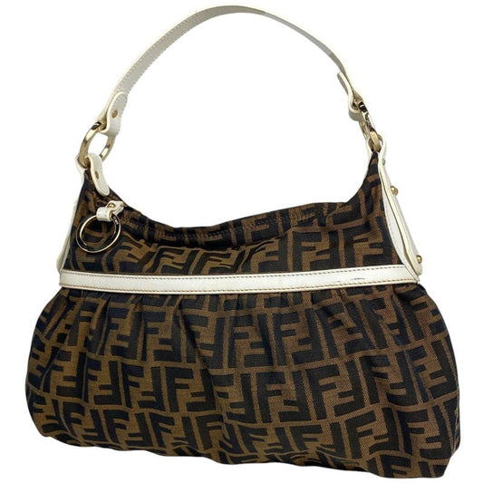 Fendi Zucca Pattern Shoulder Bag One Shoulder Bag Canvas Brown 8br344 Women