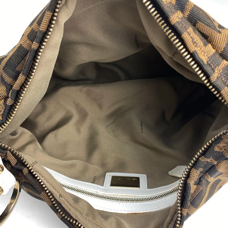Fendi Zucca Pattern Shoulder Bag One Shoulder Bag Canvas Brown 8br344 Women