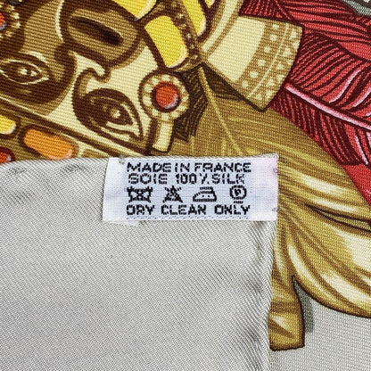 Hermes Carré 90 Huaca Piru Sacred Peru Scarf Silk Light Green Multicolor Women