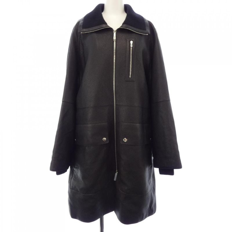 Hermes Clous De Sel 4h1122d2 Leather Coat