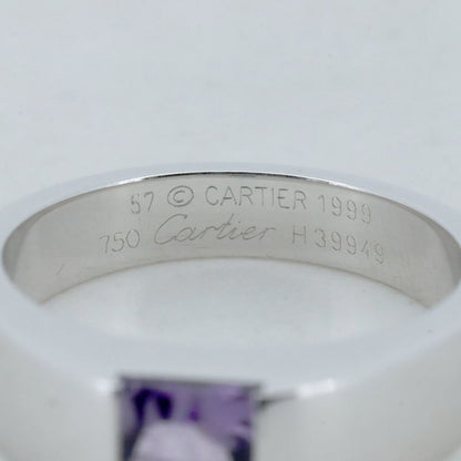 Cartier Tank Ring Ring Size 16.5 Amethyst 18K White Gold (18k White Gold )