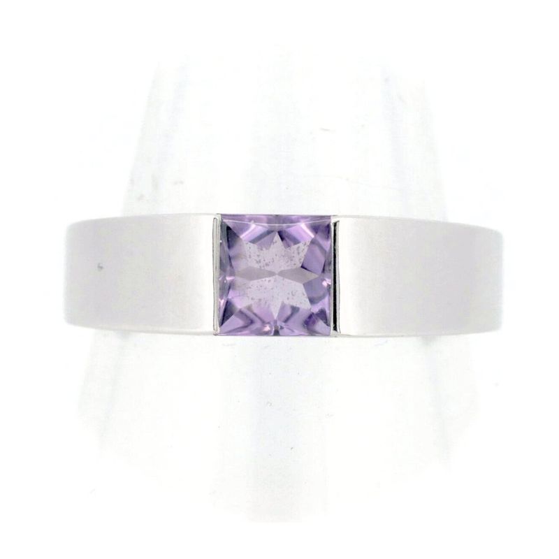 Cartier Tank Ring Ring Size 16.5 Amethyst 18K White Gold (18k White Gold )