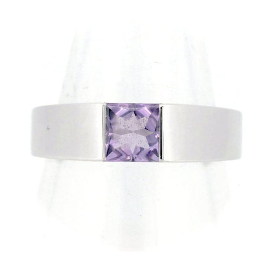 Cartier Tank Ring Ring Size 16.5 Amethyst 18K White Gold (18k White Gold )