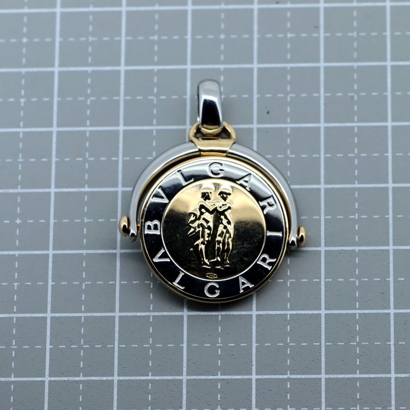 Bulgari Horoscope Gemini Pendant SS 18K Yellow Gold (stainless Steel 18k Yellow