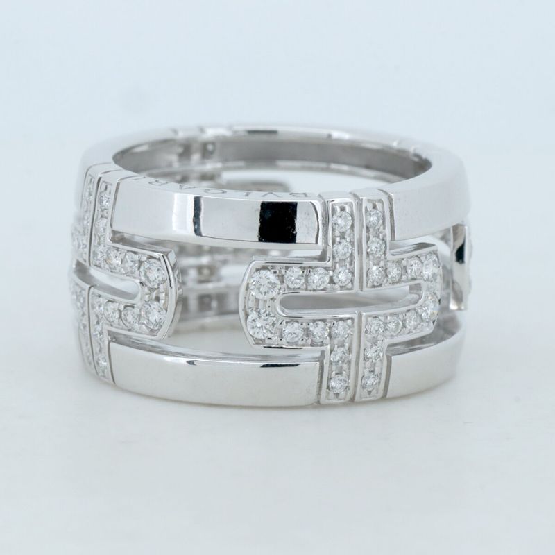 Bulgari Parentesi Diamond Ring Ring Size 11.5 18K White Gold (18k White Gold )
