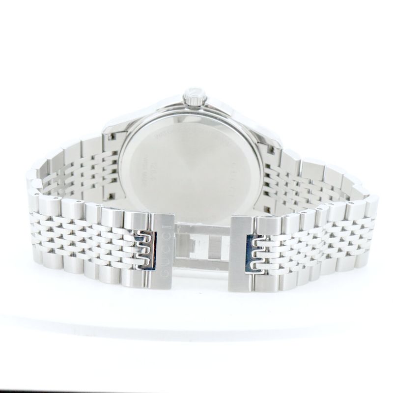 Gucci Timeless Ya1264106 Men's Watch Silver Color Quartz Black Dial Pawnshop Lot