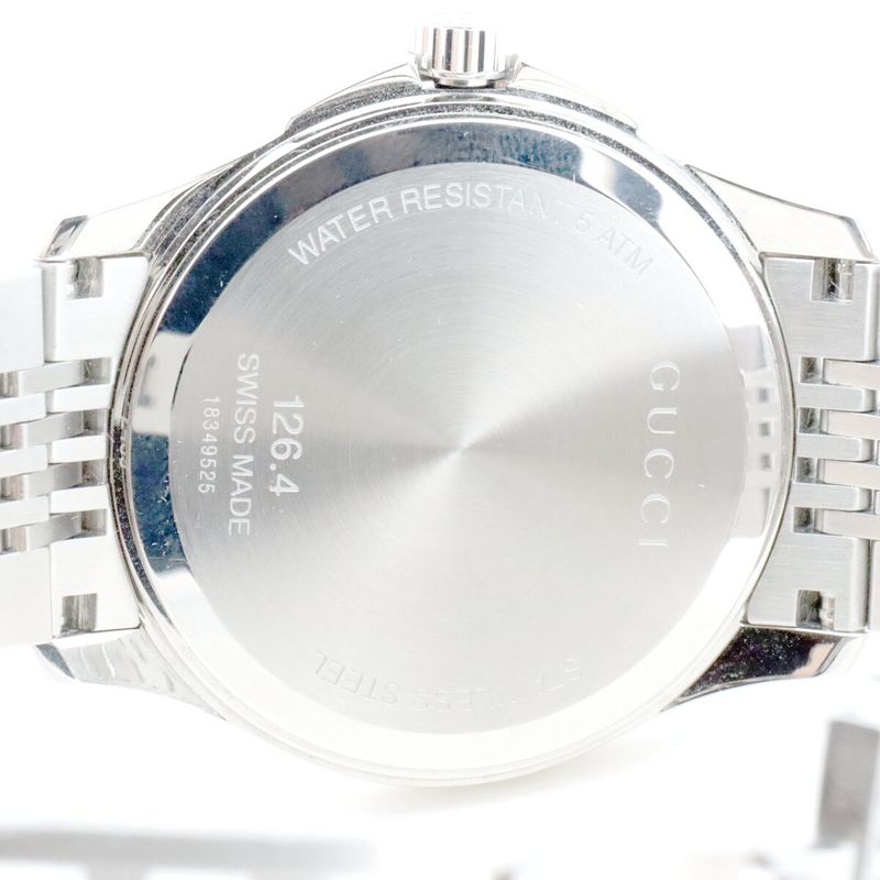 Gucci Timeless Ya1264106 Men's Watch Silver Color Quartz Black Dial Pawnshop Lot