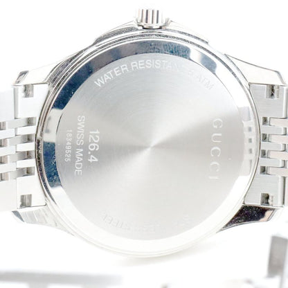 Gucci Timeless Ya1264106 Men's Watch Silver Color Quartz Black Dial Pawnshop Lot