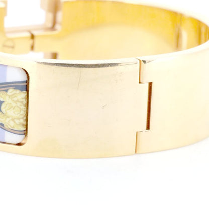 Hermes Click H Belt Pattern Enamel Bracelet Gold Hardware Pawnbroker