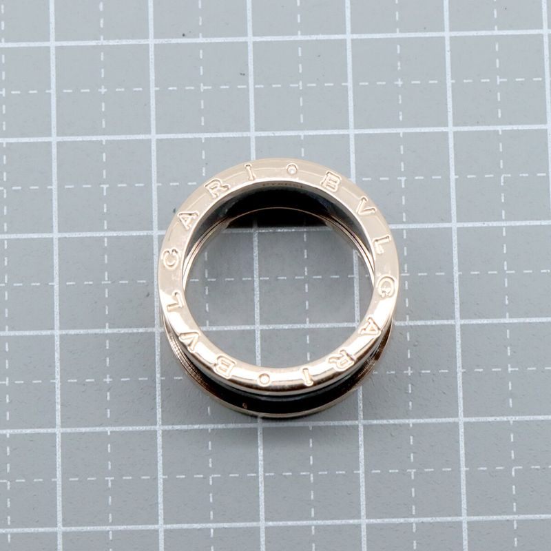 Bulgari Bee Zero One 4-band Black Ceramic Size 17.5 18K Pink Gold (18k Pink