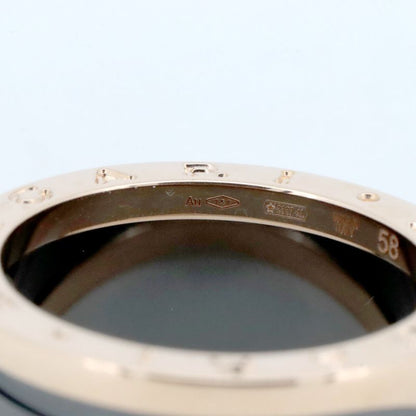 Bulgari Bee Zero One 4-band Black Ceramic Size 17.5 18K Pink Gold (18k Pink