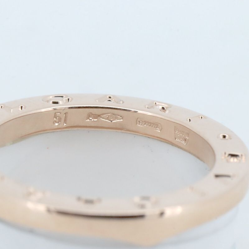 Bulgari Bee Zero One 4-band White Ceramic Size 11 18K Pink Gold (18k Pink Gold)