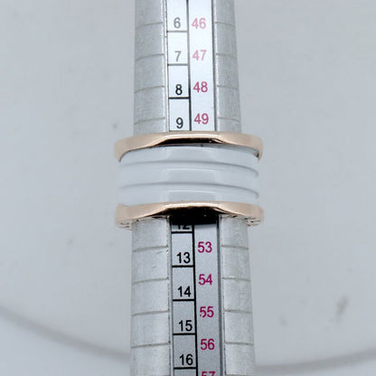 Bulgari Bee Zero One 4-band White Ceramic Size 11 18K Pink Gold (18k Pink Gold)