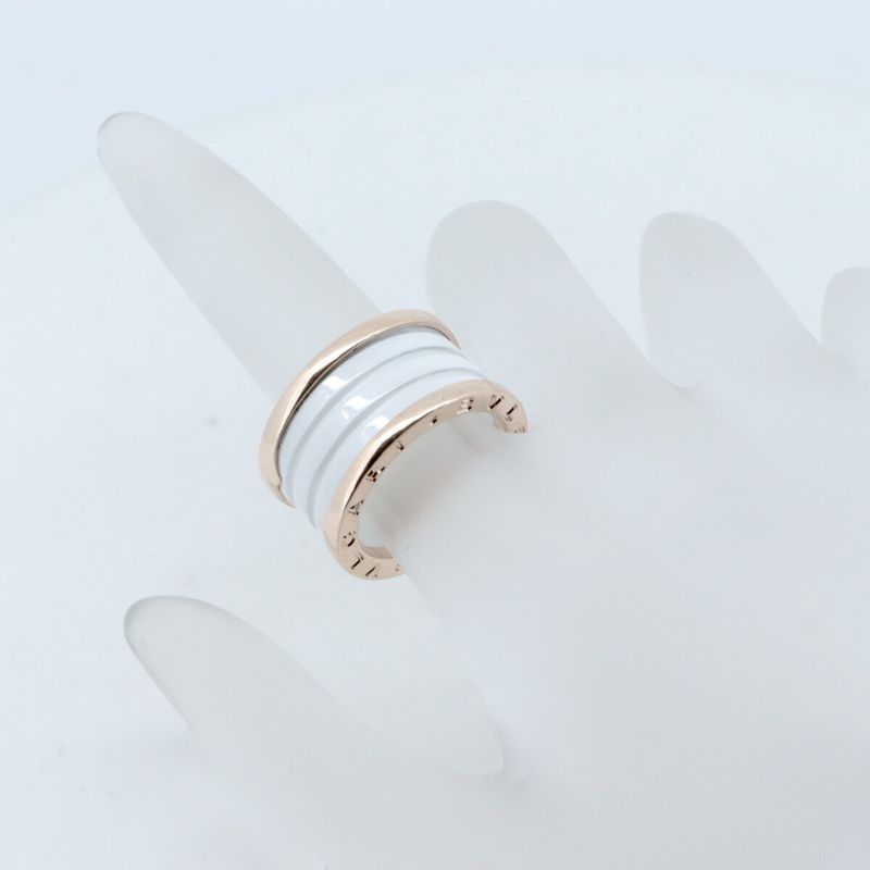 Bulgari Bee Zero One 4-band White Ceramic Size 11 18K Pink Gold (18k Pink Gold)