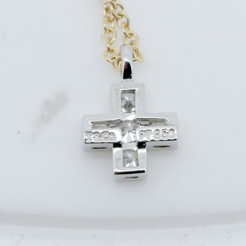 Tiffany & Co Cruciform Diamond Necklace 18K Yellow Gold (18k Yellow Gold) Pt950