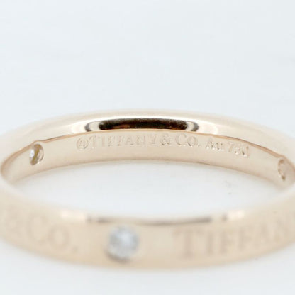 Tiffany & Co Flat Band Diamond Ring Ring Size 9 3 Points 18K Pink Gold (18k