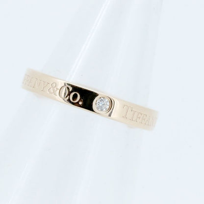 Tiffany & Co Flat Band Diamond Ring Ring Size 9 3 Points 18K Pink Gold (18k