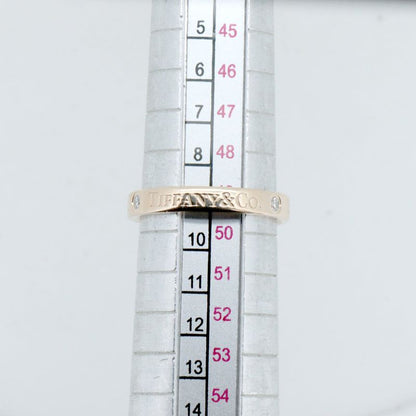 Tiffany & Co Flat Band Diamond Ring Ring Size 9 3 Points 18K Pink Gold (18k