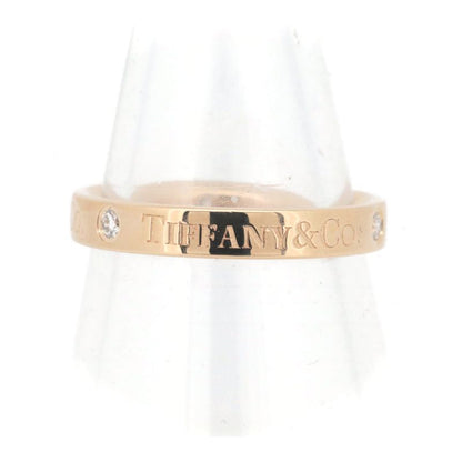Tiffany & Co Flat Band Diamond Ring Ring Size 9 3 Points 18K Pink Gold (18k