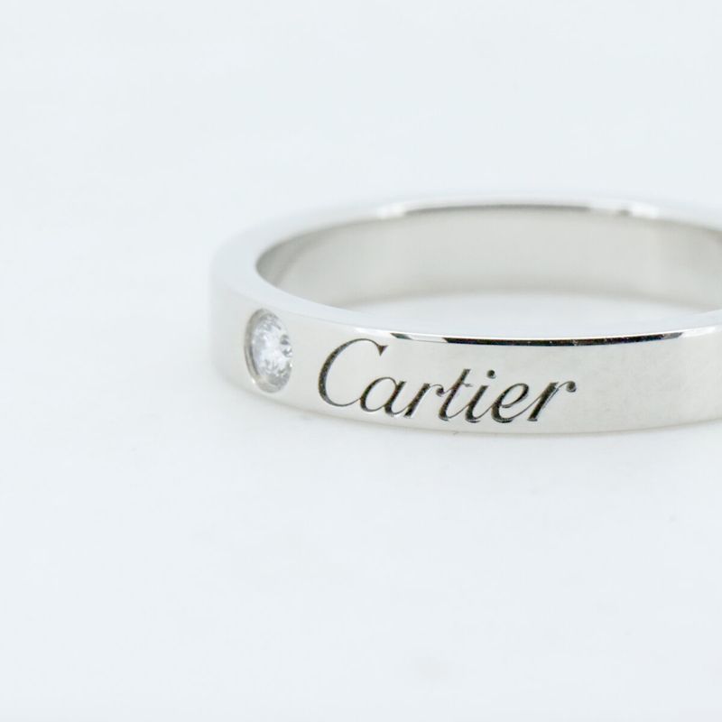 Cartier Engraved Diamond Ring Size 9 Pt950 (platinum ) Pawnbroker