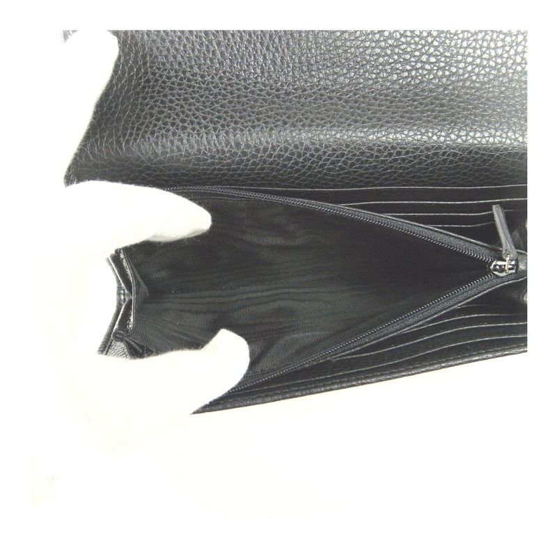 Gucci Interlocking Long Wallet With Coin Purse 598206 Black Men's Pawnshop Item