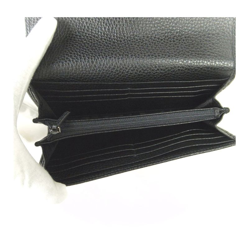 Gucci Interlocking Long Wallet With Coin Purse 598206 Black Men's Pawnshop Item