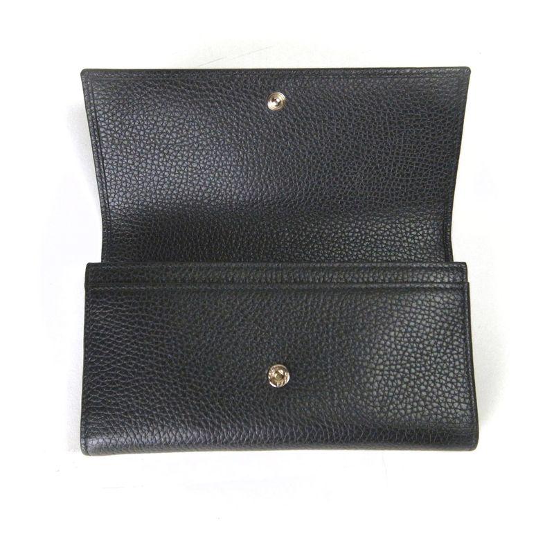 Gucci Interlocking Long Wallet With Coin Purse 598206 Black Men's Pawnshop Item