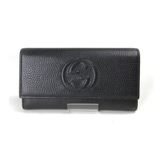 Gucci Interlocking Long Wallet With Coin Purse 598206 Black Men's Pawnshop Item