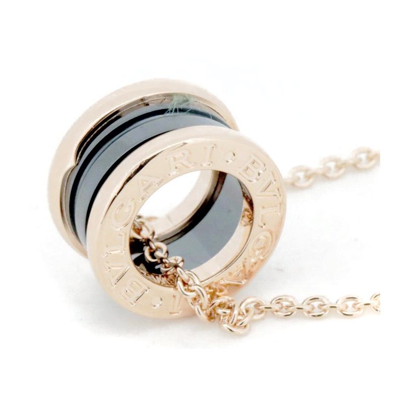 Bulgari Bee Zero One Black Ceramic Necklace 18K Pink Gold (18k Pink Gold)