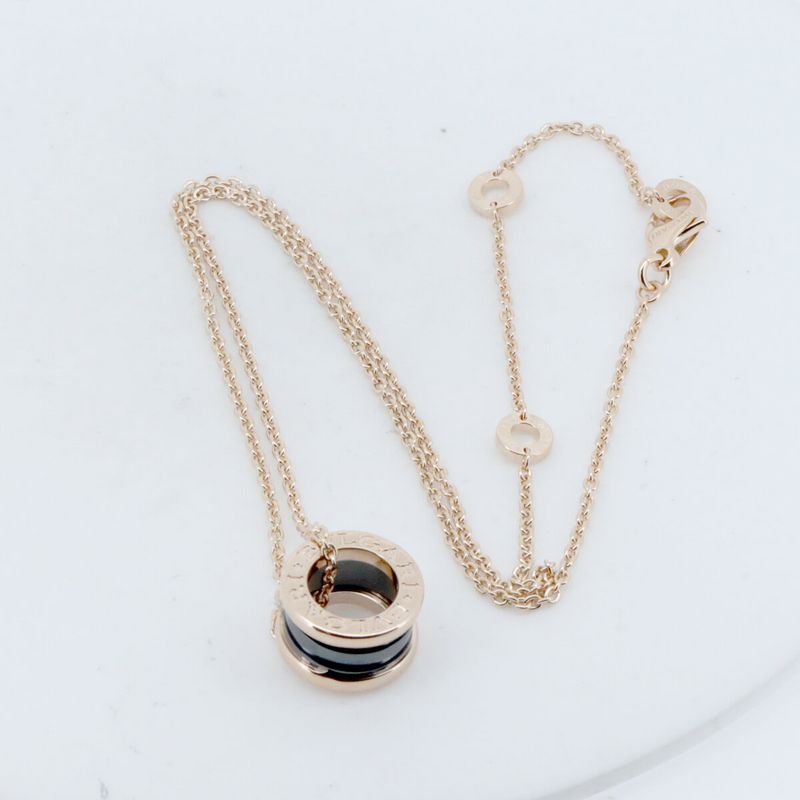 Bulgari Bee Zero One Black Ceramic Necklace 18K Pink Gold (18k Pink Gold)