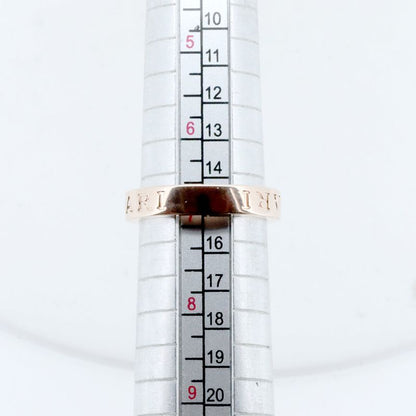 Bulgari Double Logo Diamond Ring Size 13.5 18K Pink Gold (18k Pink Gold)