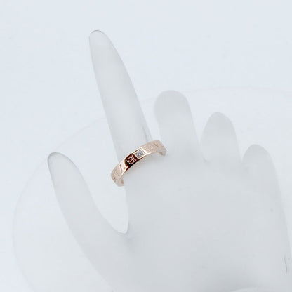 Bulgari Double Logo Diamond Ring Size 13.5 18K Pink Gold (18k Pink Gold)