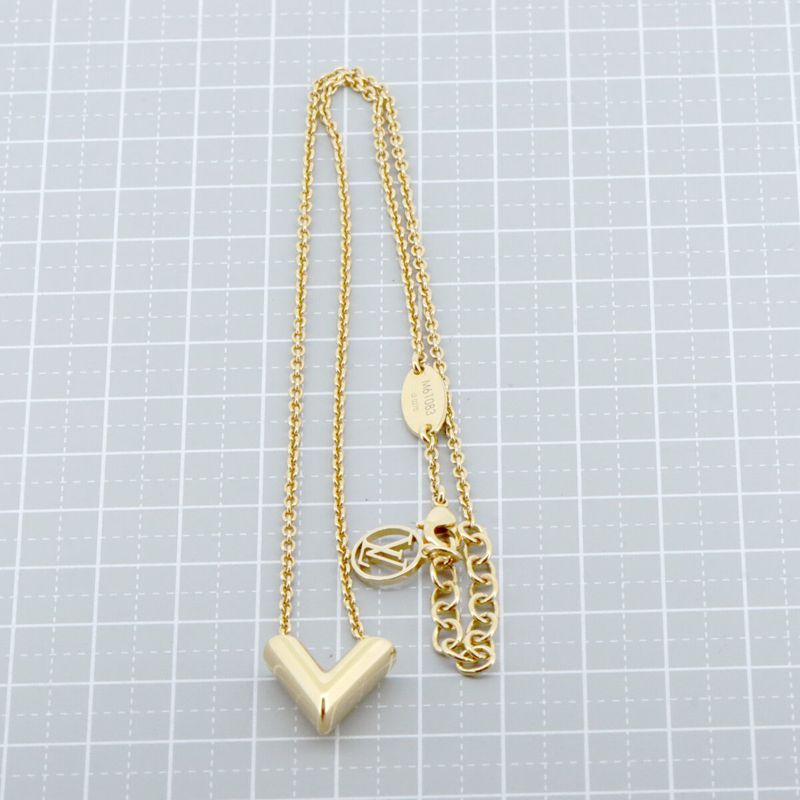 Louis Vuitton Escential V Necklace M61083 Gold Color Pawnshop Item