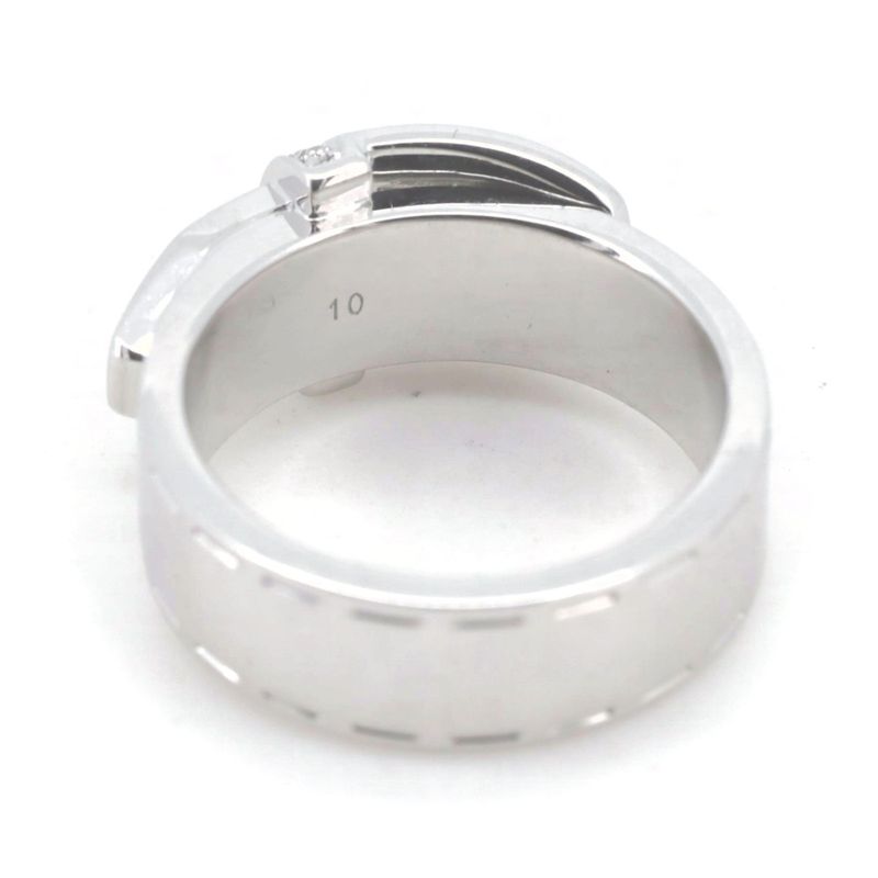 Gucci Belt Motif Diamond Ring Ring Size 10 18K White Gold (18k White Gold )