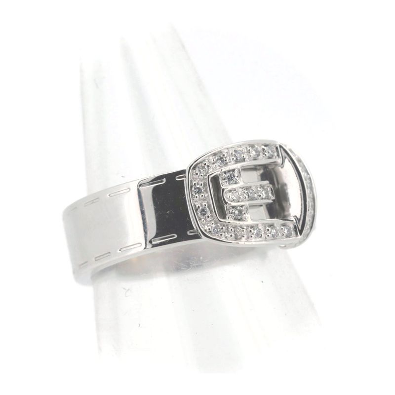 Gucci Belt Motif Diamond Ring Ring Size 10 18K White Gold (18k White Gold )