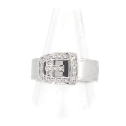 Gucci Belt Motif Diamond Ring Ring Size 10 18K White Gold (18k White Gold )