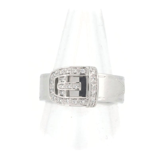 Gucci Belt Motif Diamond Ring Ring Size 10 18K White Gold (18k White Gold )