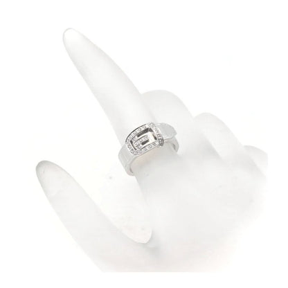 Gucci Belt Motif Diamond Ring Ring Size 10 18K White Gold (18k White Gold )