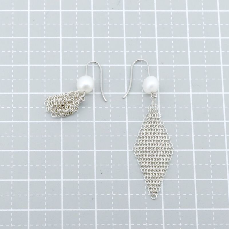 Tiffany & Co Freshwater Pearl Mesh Earrings Sv925 Pawnshop Item